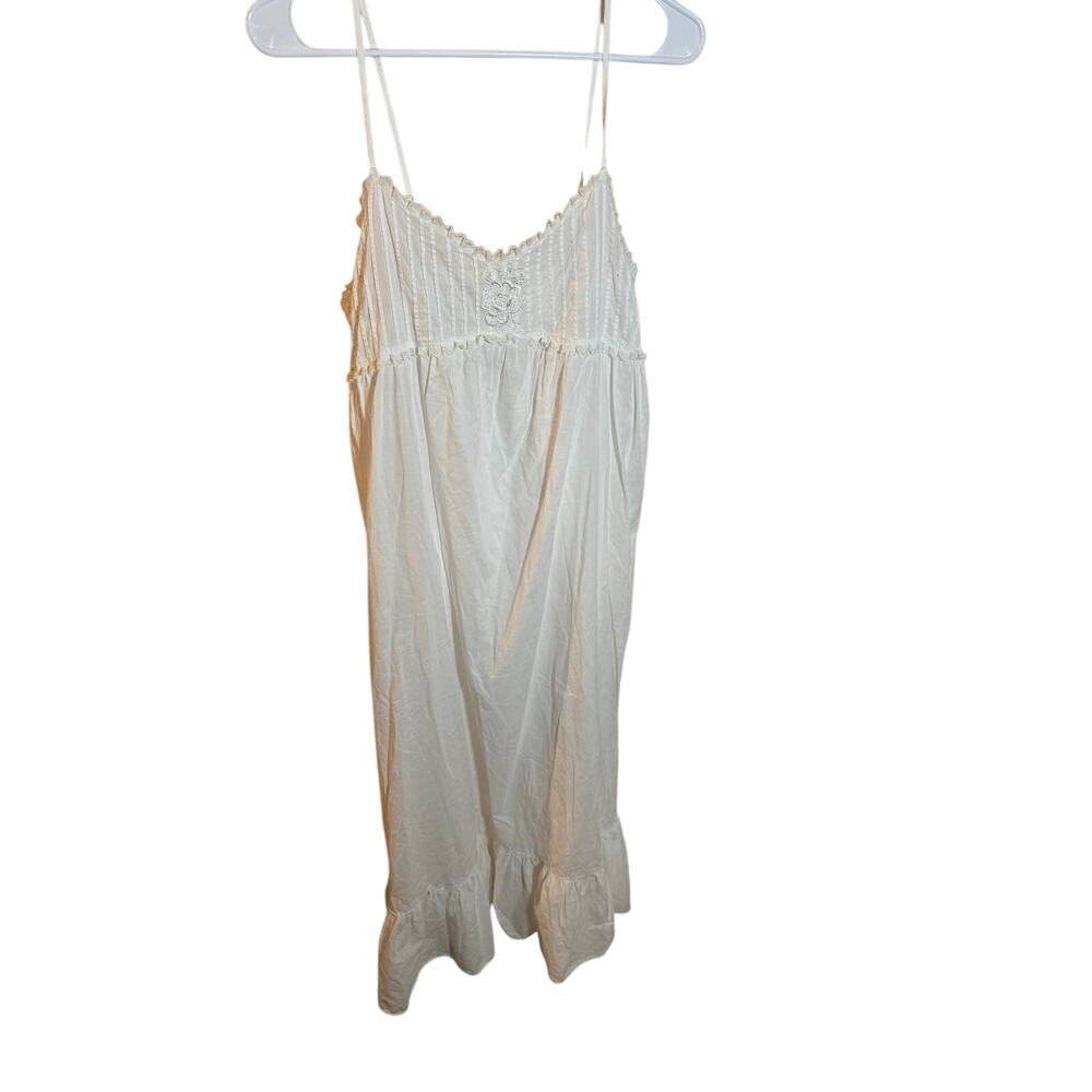 Vintage Victoria's Secret Gold Label Nightgown Dress Women's Small White Cotton
